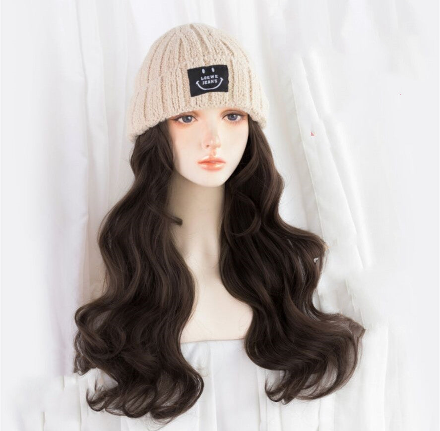 Wig cap one detachable long curly hair  HA0077