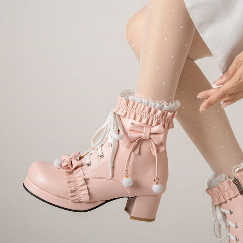 Sweet Pink Ankle Martin Boots  HA1140