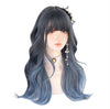 Big blue wavy curly hair HA0047