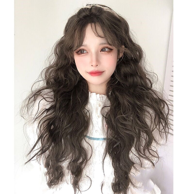 Brown wool curly wig HA0066