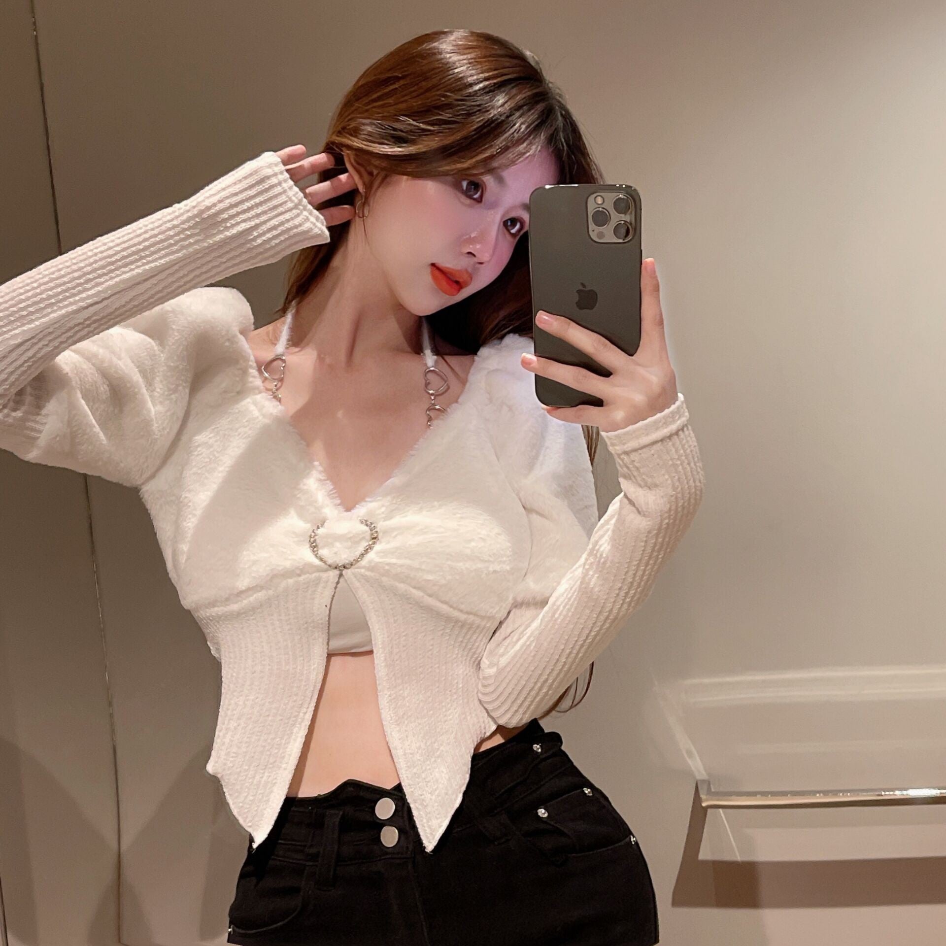 Sweet and Spicy Knitted Base Layer Top   HA1489