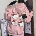 Cartoon Hello Kitty Print Pink Hoodie HA1154