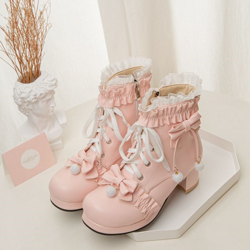 Sweet Pink Ankle Martin Boots  HA1140