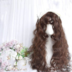Dark Brown Red Rice Fluffy Wool Curly Wig  HA1085