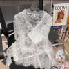 Hollow lace bottoming shirt top  HA1555