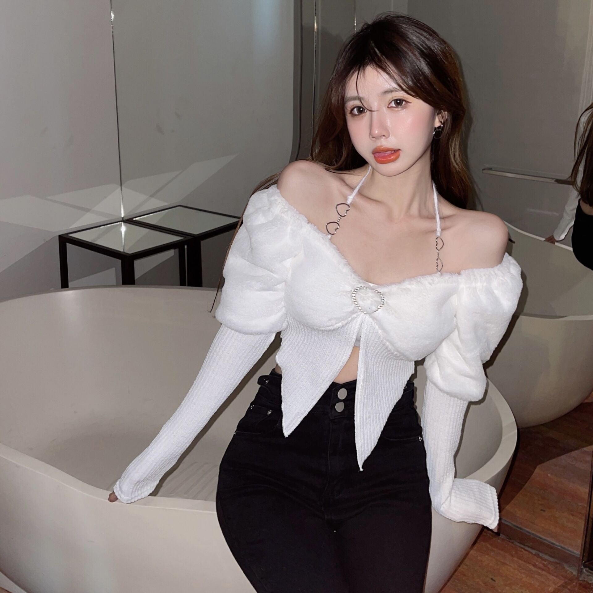 Sweet and Spicy Knitted Base Layer Top   HA1489