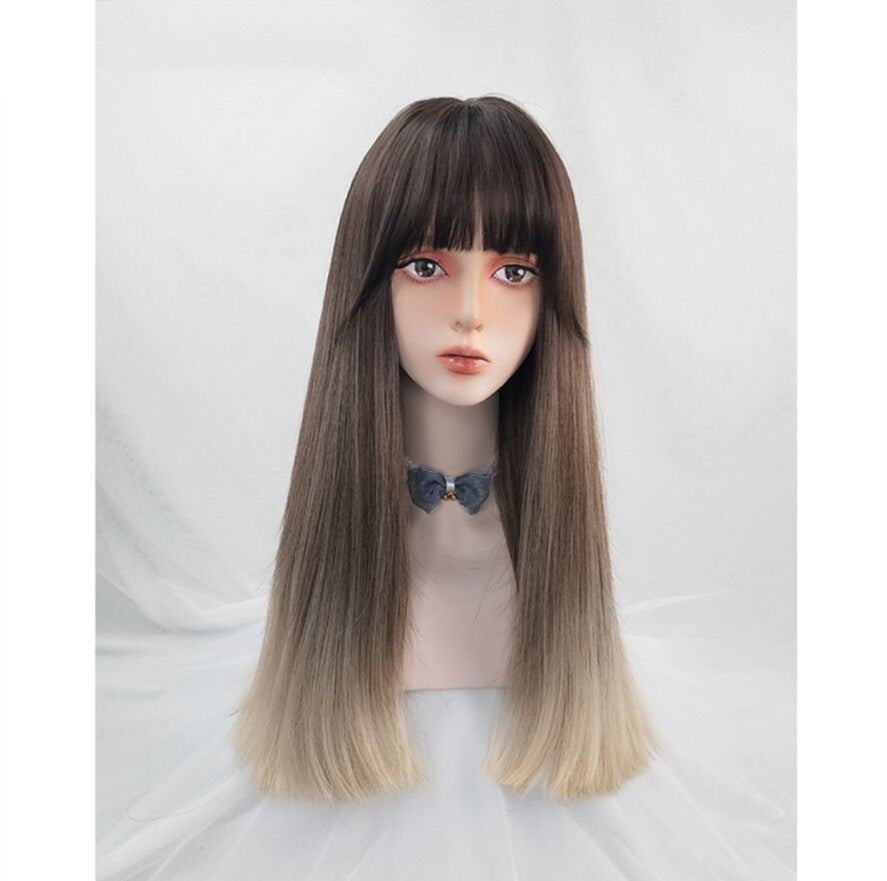 Milk tea brown gradient cute long hair HA0051