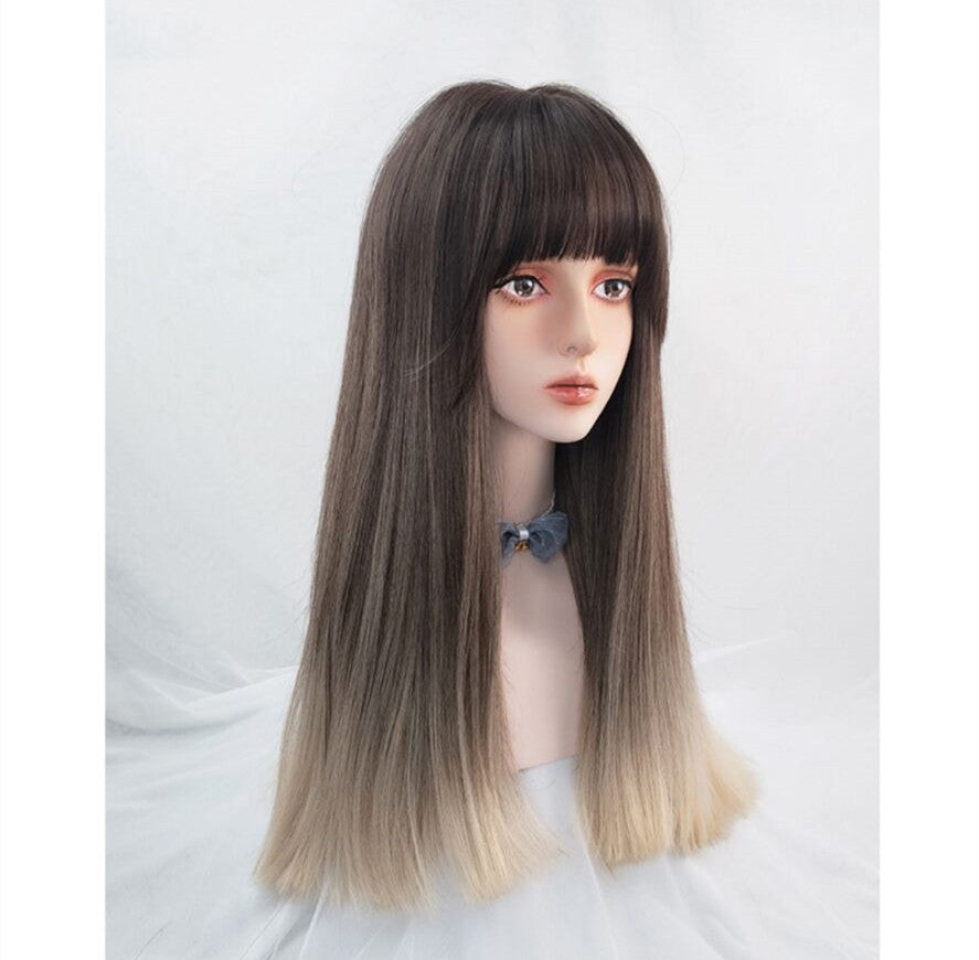 Milk tea brown gradient cute long hair HA0051