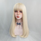 White Gold Long Straight Wig HA0053