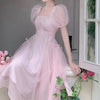 Pink bubble sleeve dress  HA1603