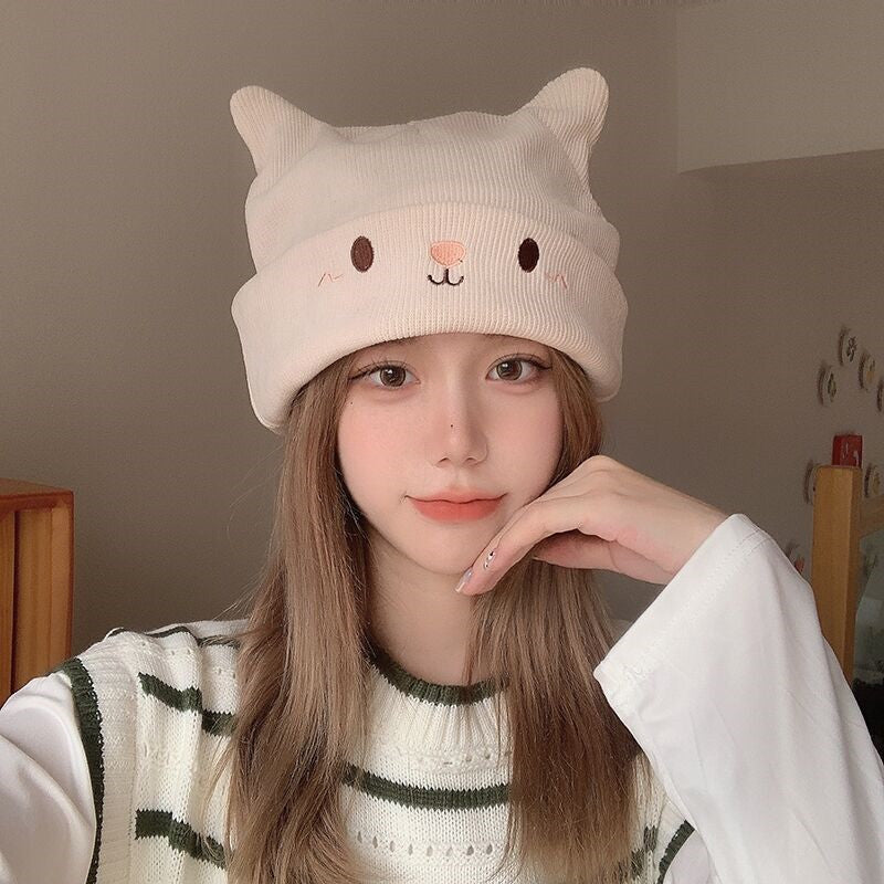 Cute cat ears soft knitted hat  HA1169