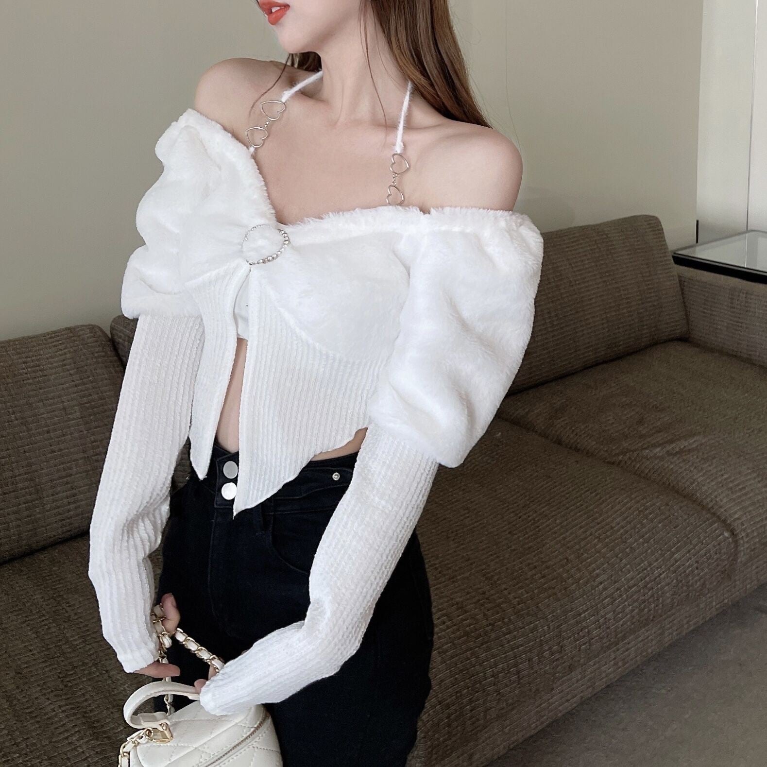 Sweet and Spicy Knitted Base Layer Top   HA1489