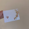 Sweet Pink Zircon Heart Stud Earrings   HA1541