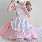 Cute Pink Blue Dress Short Sleeves    HA0533