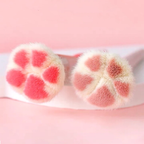 Cute girly heart cat paw makeup brush   HA0088