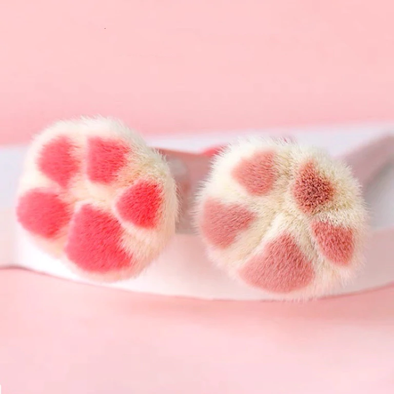 Cute girly heart cat paw makeup brush   HA0088