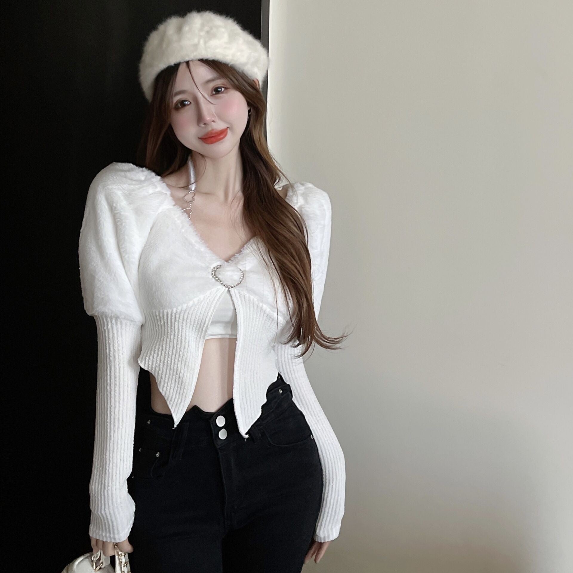 Sweet and Spicy Knitted Base Layer Top   HA1489