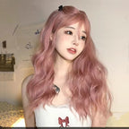 Daily gray pink long curly hair HA1654