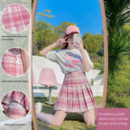 Sweet Plaid Pleated Skirt   HA0501