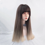 Milk tea brown gradient cute long hair HA0051
