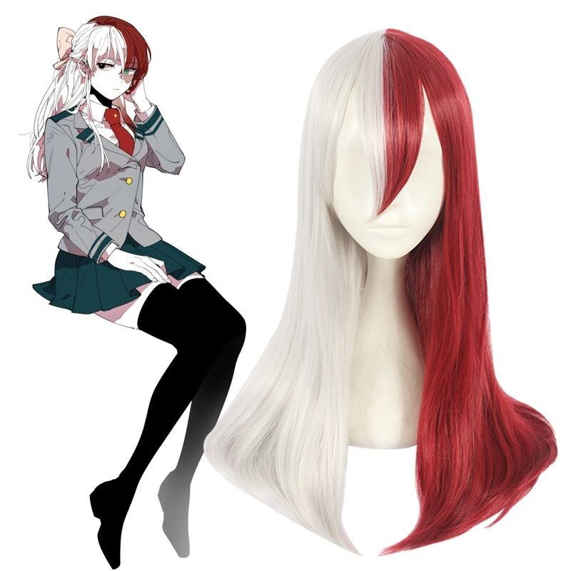 Red and white style cosplay wig    HA1418