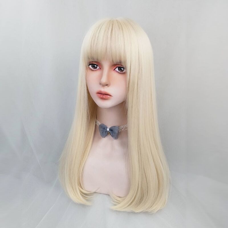 White Gold Long Straight Wig HA0053