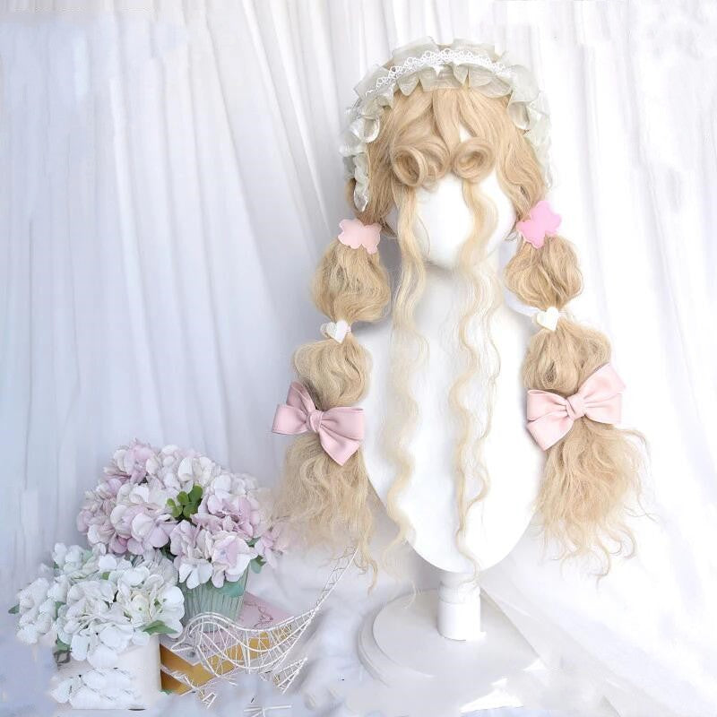 Dark Brown Red Rice Fluffy Wool Curly Wig  HA1085