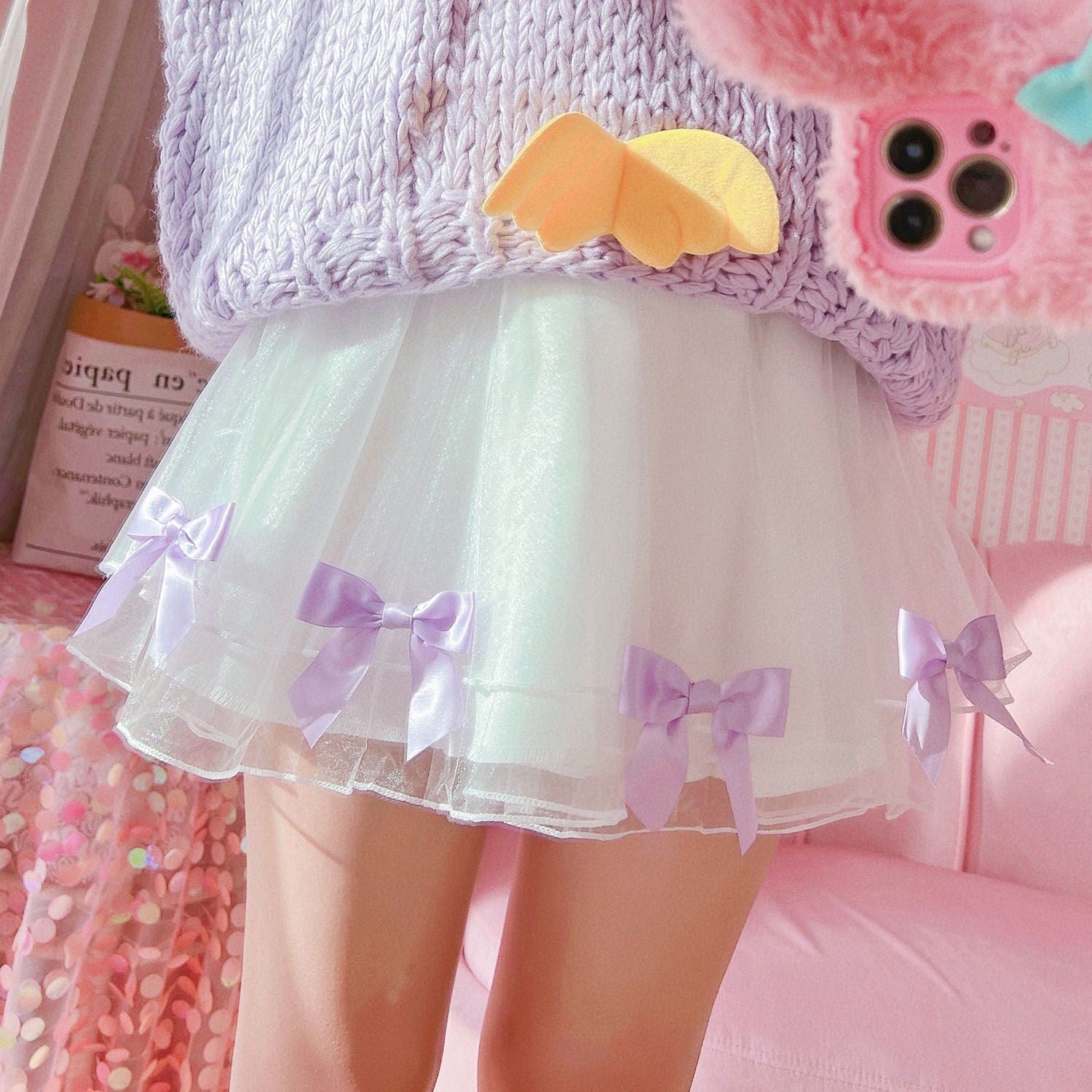 Sweet Bowknot Mesh Skirt  HA1408