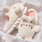 Cute Thick-soled Warm Fur Slippers   HA1348