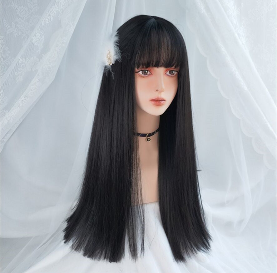 Pink long straight hair HA0055