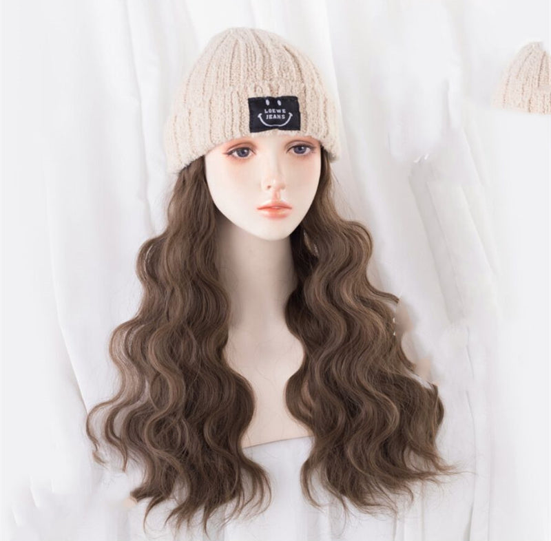 Wig cap one detachable long curly hair  HA0077