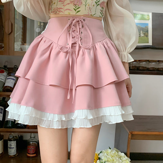 Chiffon Shirt A-Line Cake Skirt   HA1105