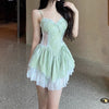 Super fairy lace stitching suspender dress  HA0324
