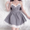 Lace Plaid Vintage Dress  HA0400