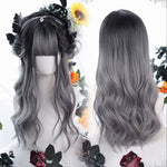 Gray Miasma Partially Dyed Long Curly Hair  HA0465