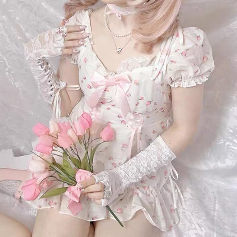 Sweet Pink Floral Dress HA0486