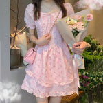 Sweet Pink Floral Summer Cake Dress  HA0482