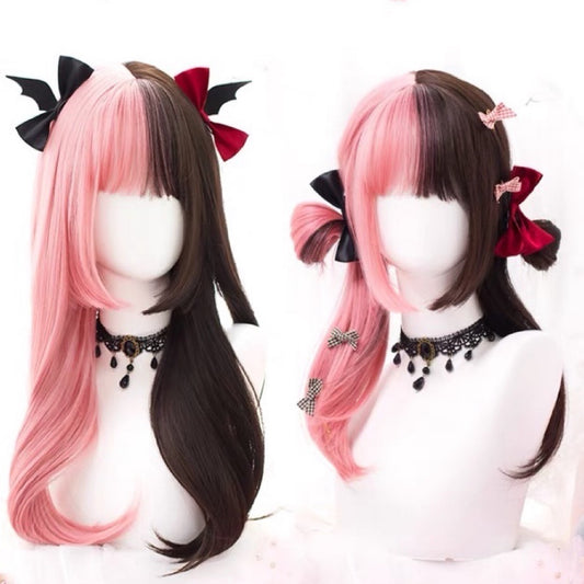 Pink dark brown double spell wig HA0515