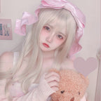 Creamy Off-White Long Curly Hair HA0583