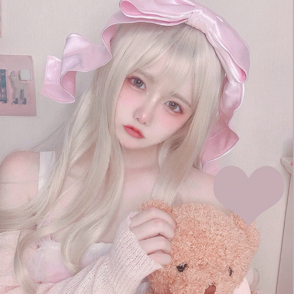 Creamy Off-White Long Curly Hair HA0583
