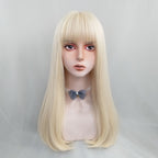 White Gold Long Straight Wig HA0053