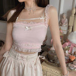 Bow Knot White Camisole  HA0626