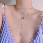 Bow crystal necklace HA1326