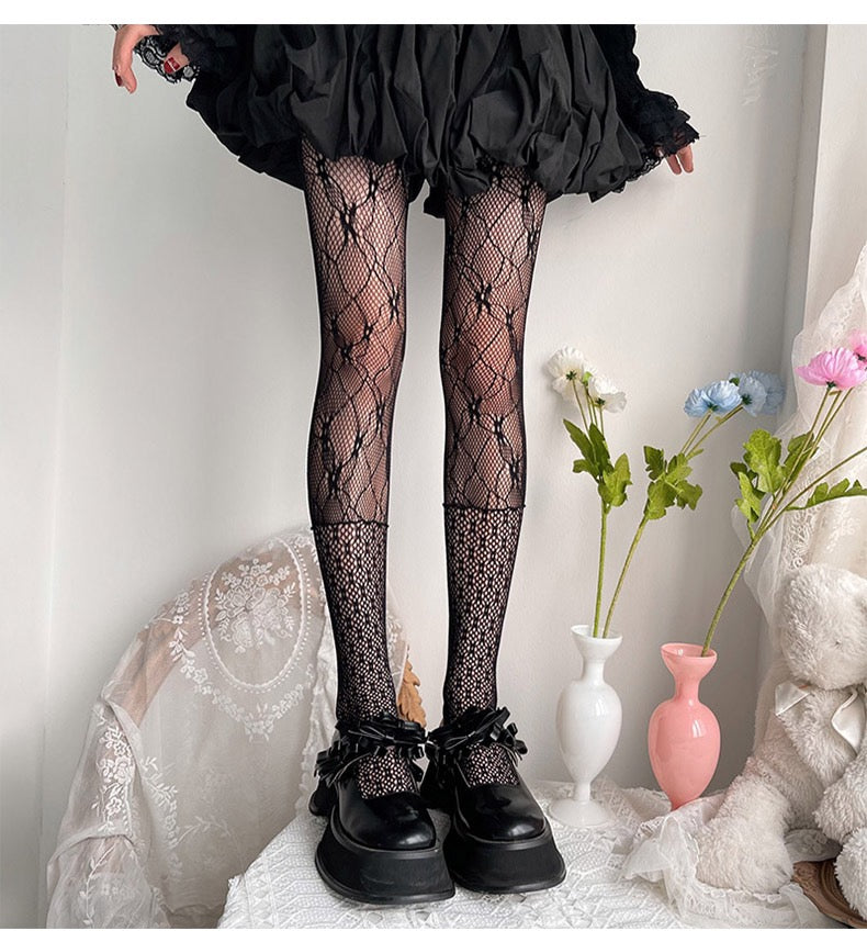 Floral Pantyhose Hollow Lace Pants  HA1405