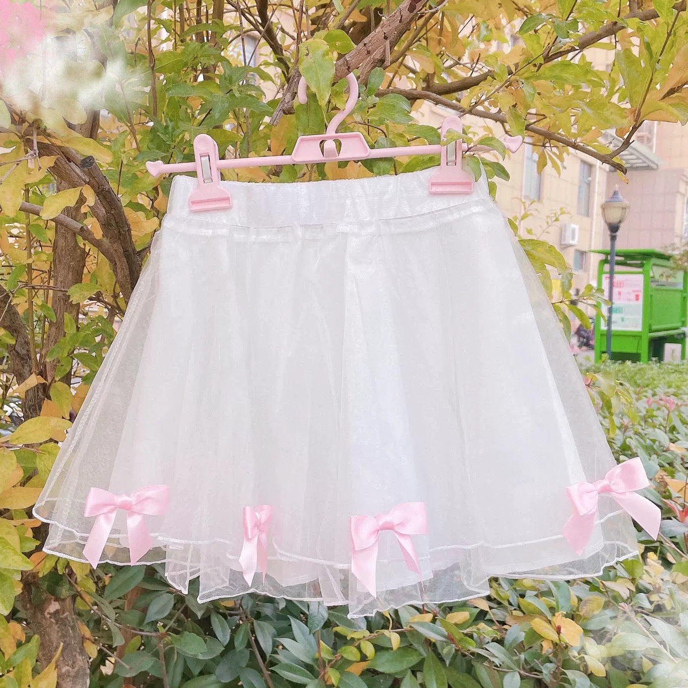 Sweet Bowknot Mesh Skirt  HA1408