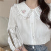 Lace Doll Collar White Long Sleeve Shirt HA1467