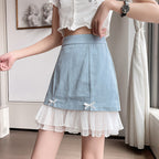 High waist denim skirt  HA1510