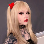 Blonde natural fluffy straight hair HA0070