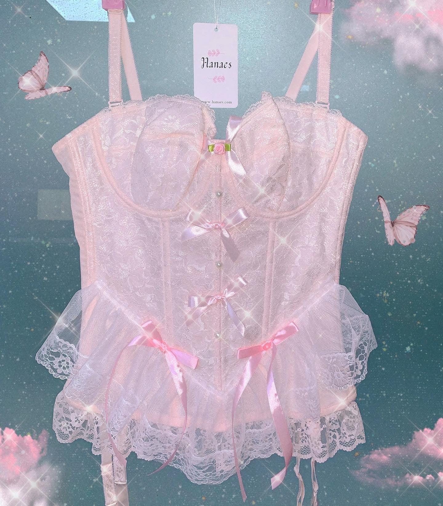 Pink lace top HA0624