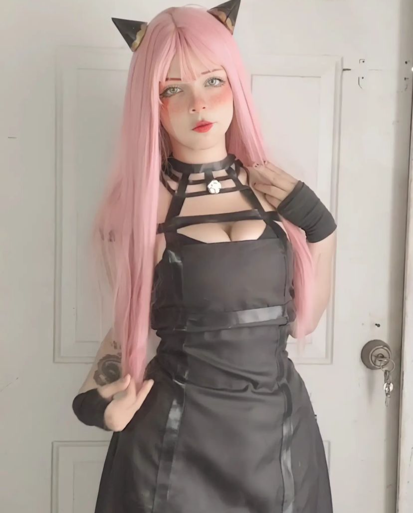 Pink long straight hair HA0055